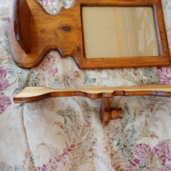 👁️‍🗨️WOOD 3 PIECES✅ Vintage  Wood Picture Frame & Candle Sconce Set Price Firm - Picture 6 of 16